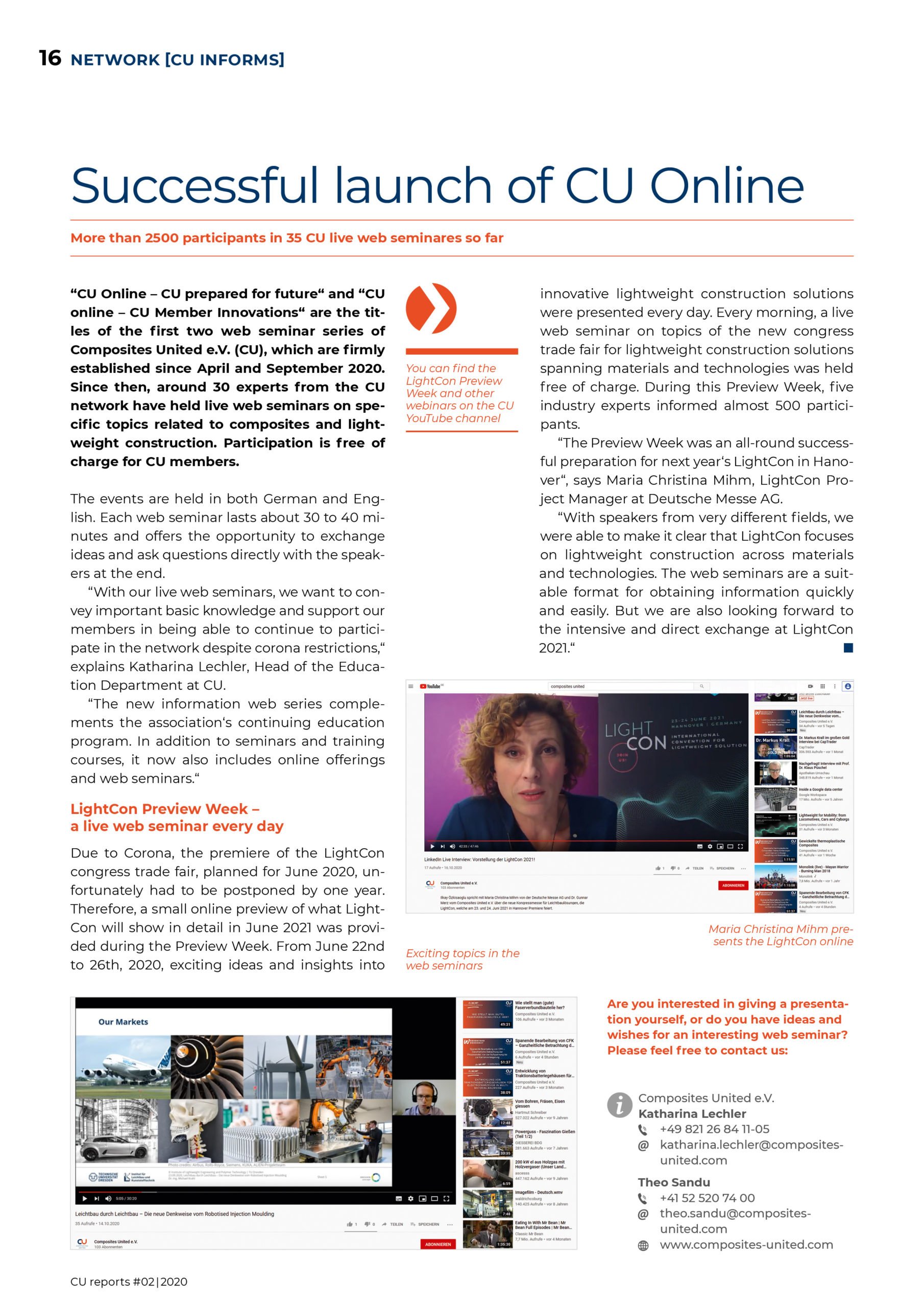 CU Online – successful launch | Composites United e.V.
